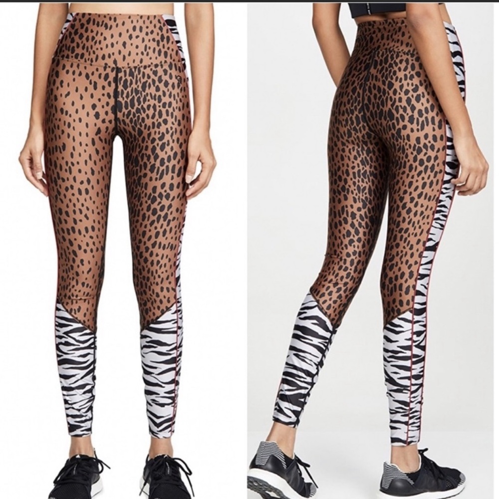 Good American zebra and leopard active leggings